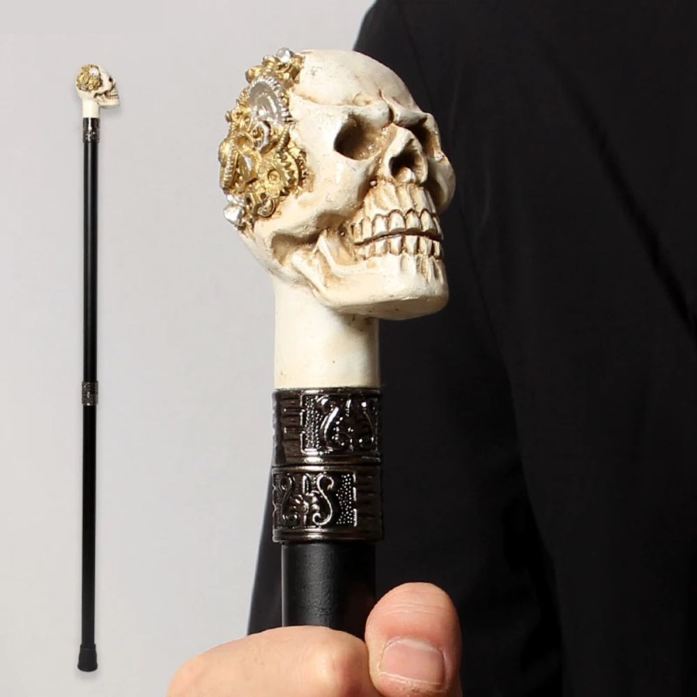Bastoni Vintage Elegant Silver Skull Cane