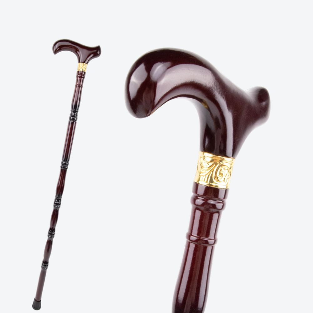 Elegant Vintage Wooden Cane in Bastoni Wine
