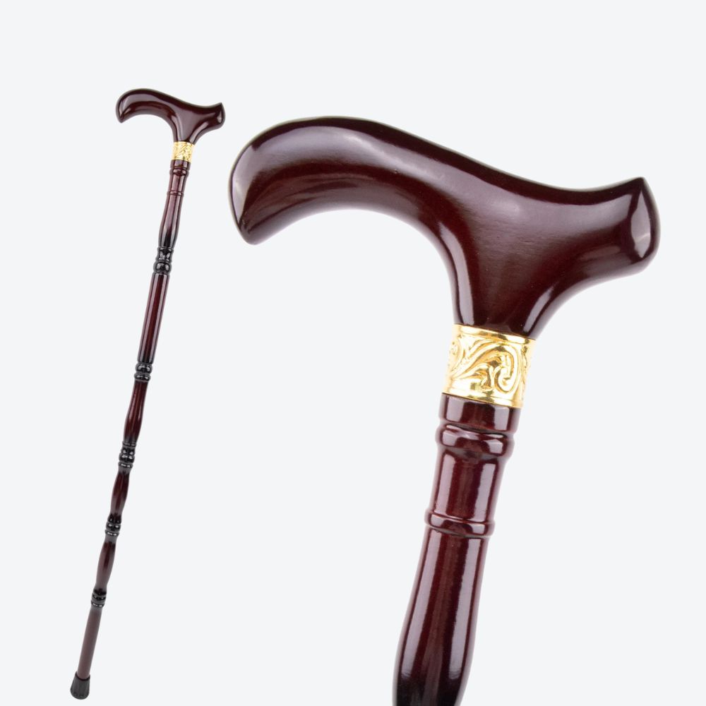 Elegant Vintage Wooden Cane in Bastoni Wine