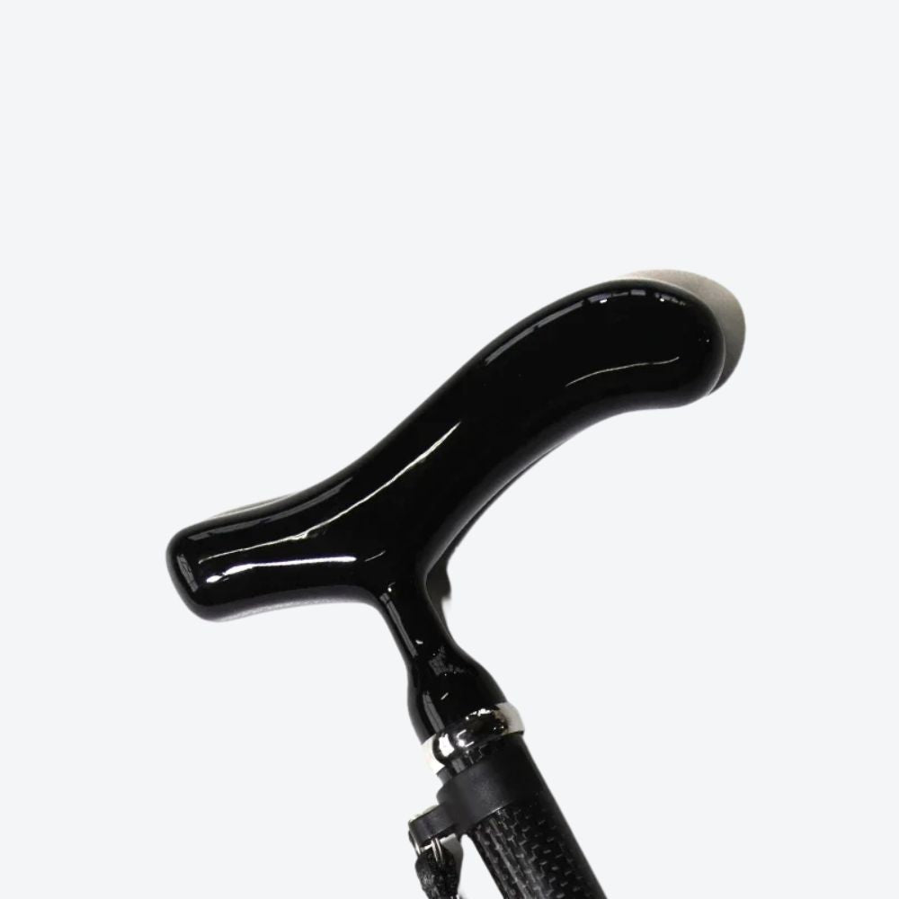 Folding Carbon Fiber Cane with Black Handle - Bastoni