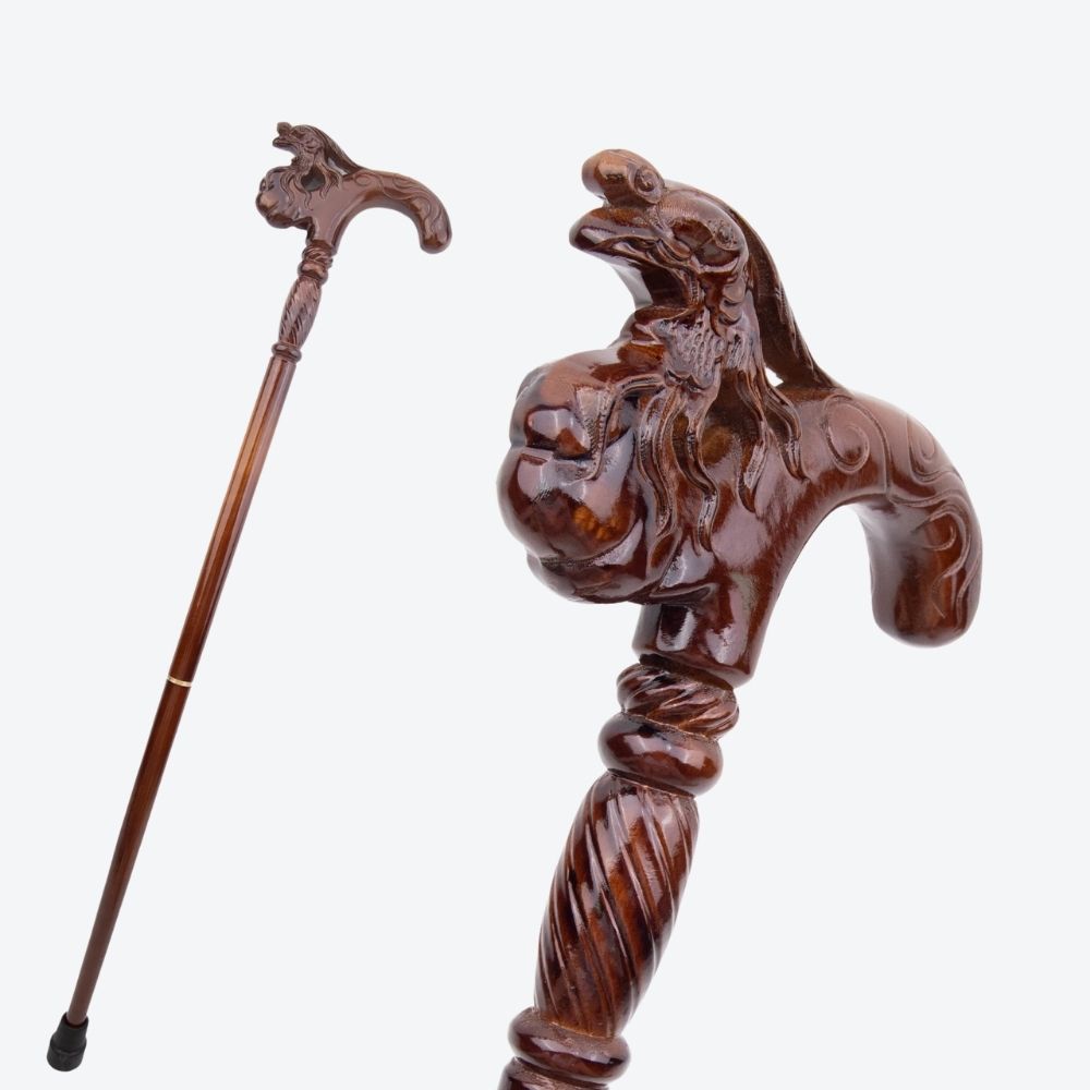 Bastoni Oriental Dragon Style German Beechwood Walking Stick