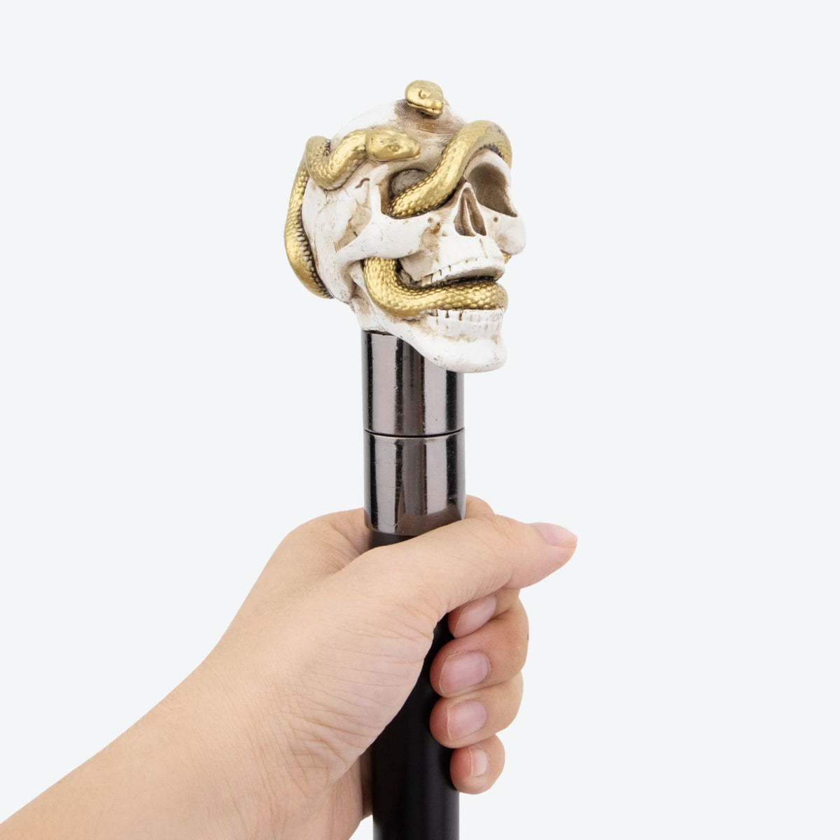 Golden Snake Skull Metal Cane-Bastoni UK
