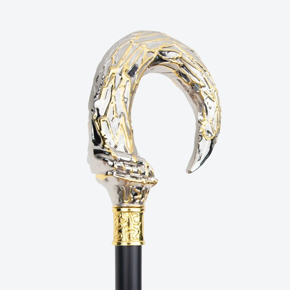 Golden White U Steampunk Walking Cane Fashion Walking Stick Gentleman Performance stage Cane 92cm Performance Stage Cane - Bastoni
