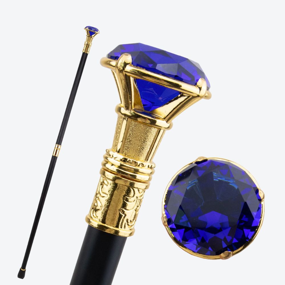 Bastoni Blue Diamond Gold Luxury Cane