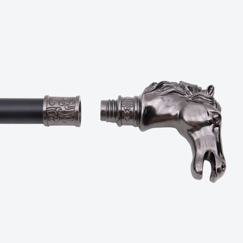 Luxury Metal Walking Stick Imperial Horse - Bastoni