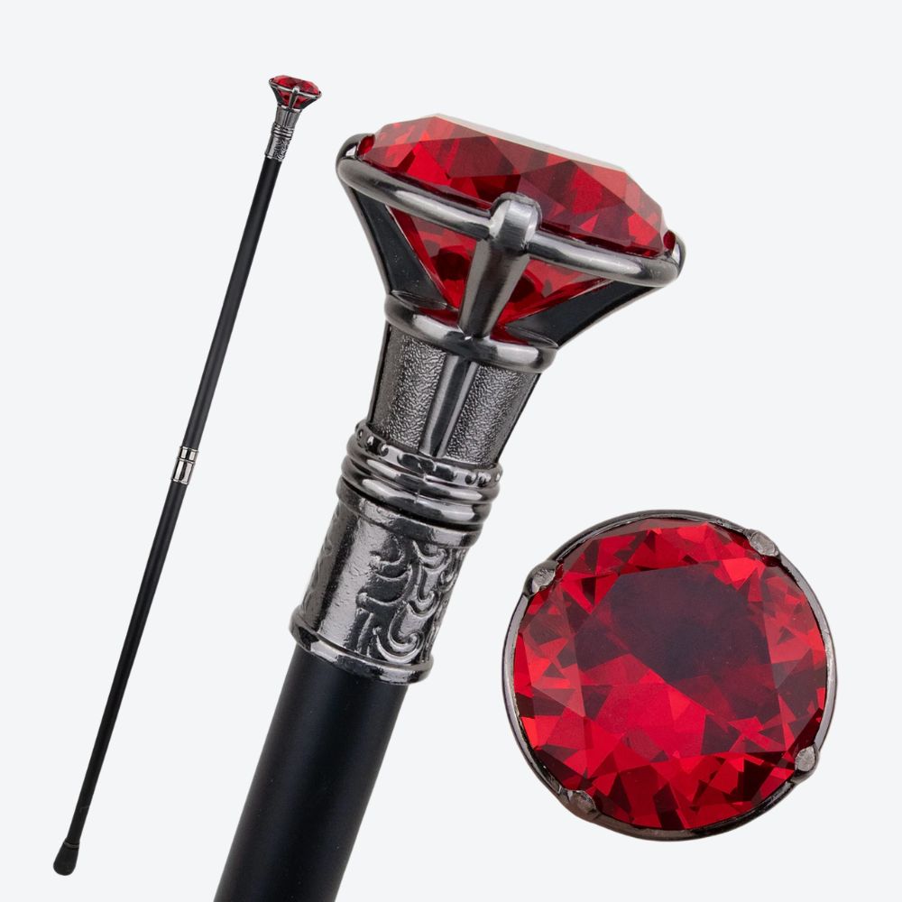 Luxury Diamond Vintage Rubi Bastoni Walking Stick