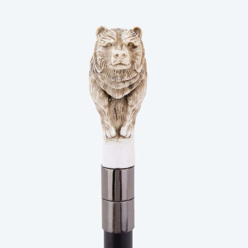 Majestic White Bear Metal Cane-Bastoni UK