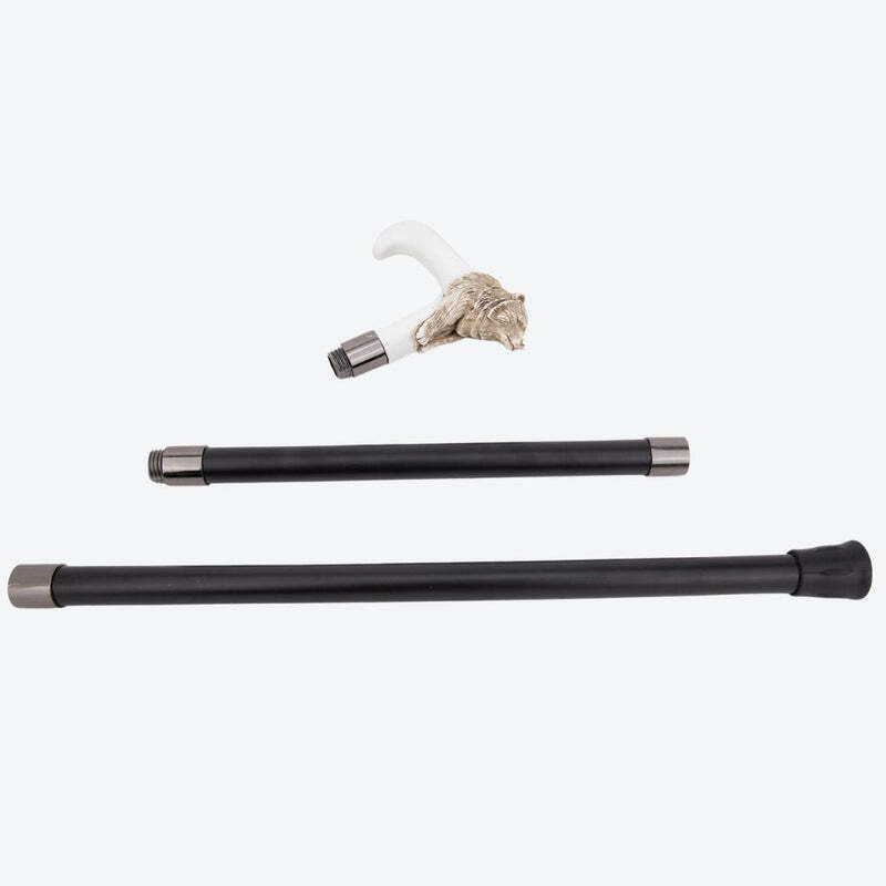 Majestic White Bear Metal Cane-Bastoni UK