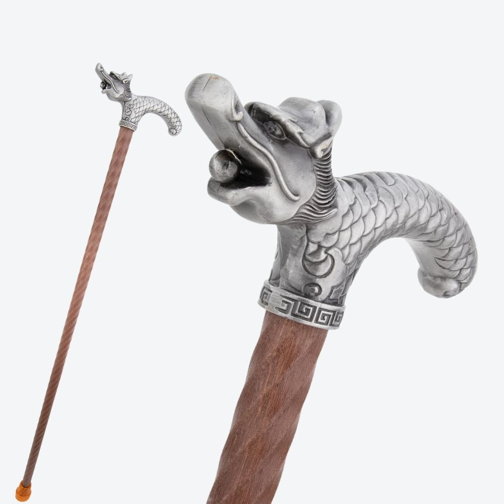 Medieval Dragon Wooden Cane-Bastoni UK