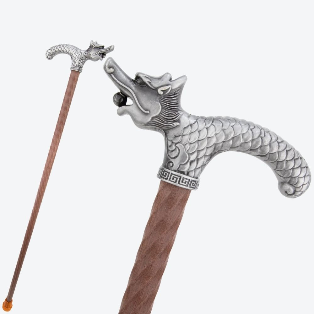 Medieval Dragon Wooden Cane-Bastoni UK