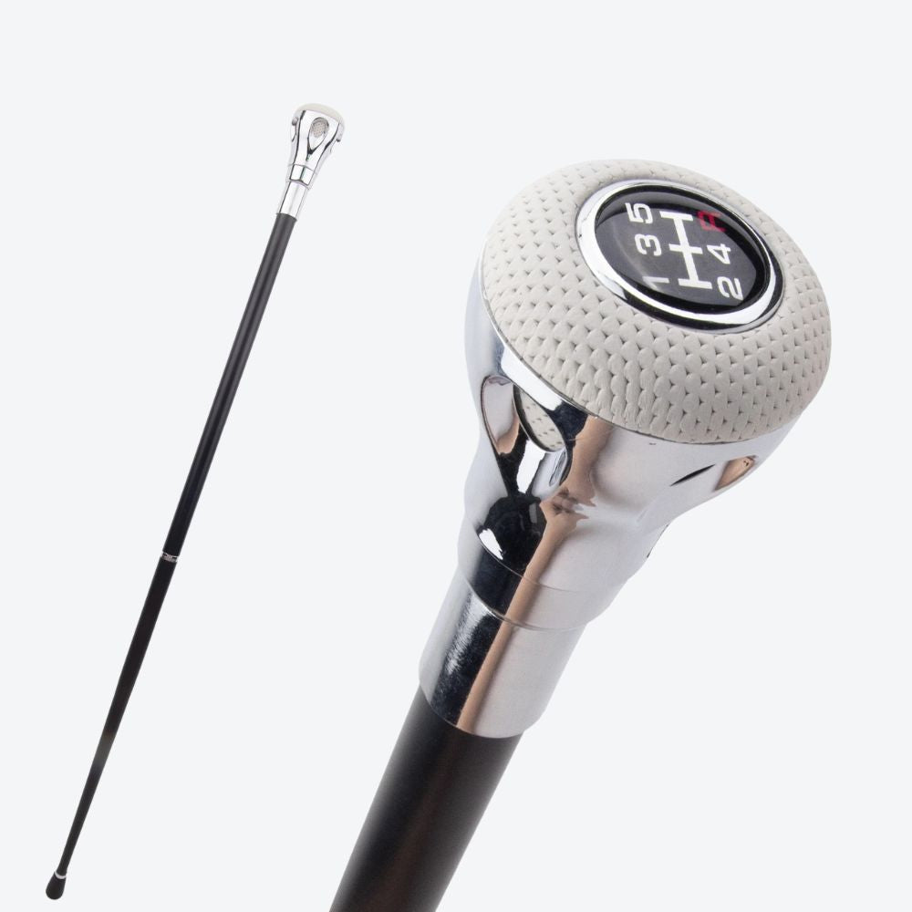 Bastoni Men's Vintage White Walking Cane