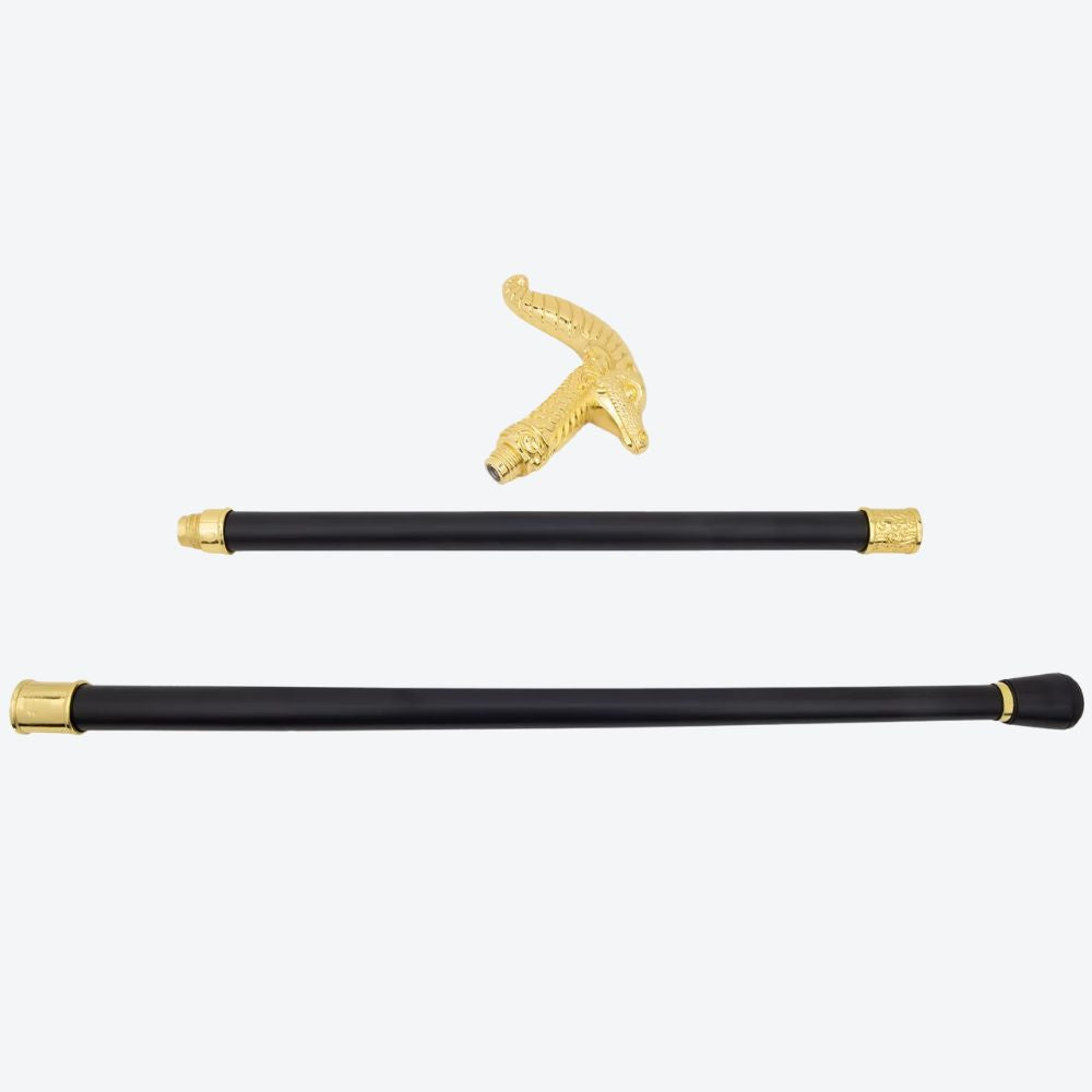 Mountain Goat Metal Cane Golden-Bastoni Co