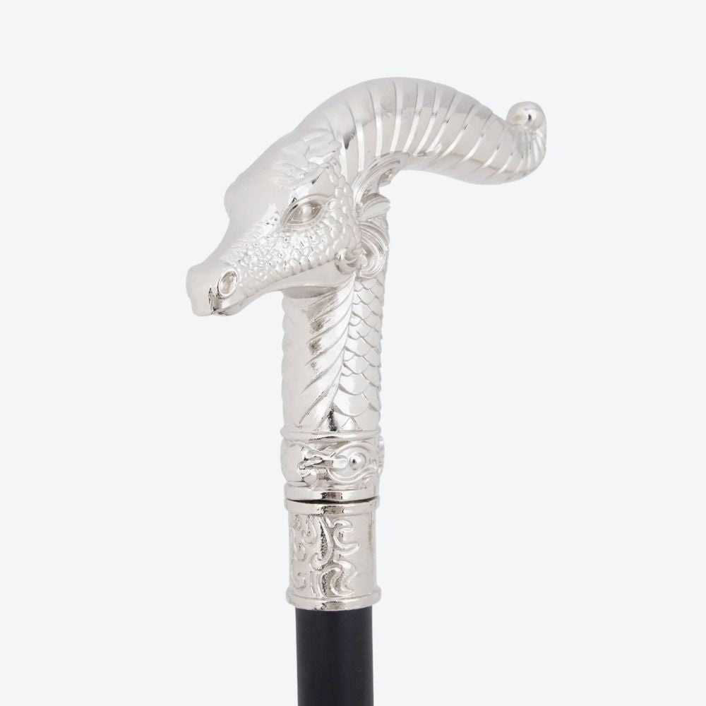 Mountain Goat Metal Classic Cane Silver-Bastoni Co