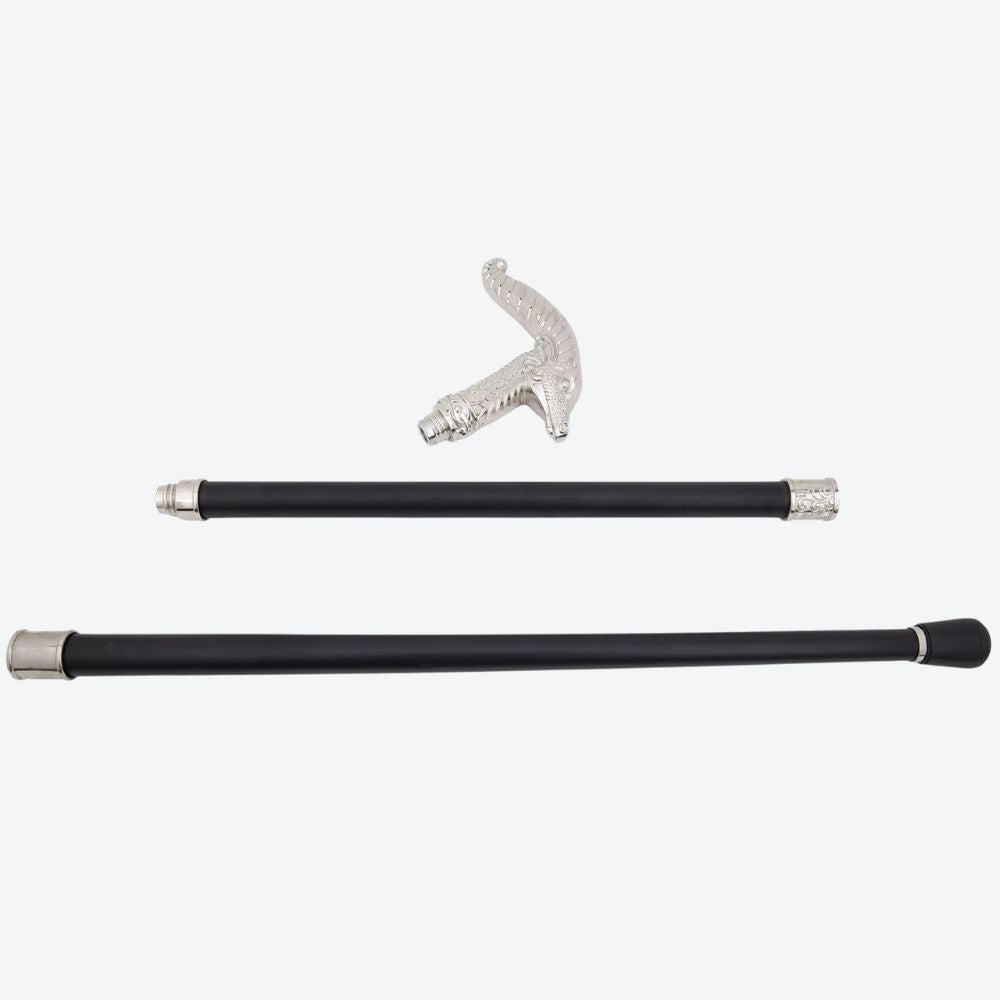 Mountain Goat Metal Classic Cane Silver-Bastoni Co
