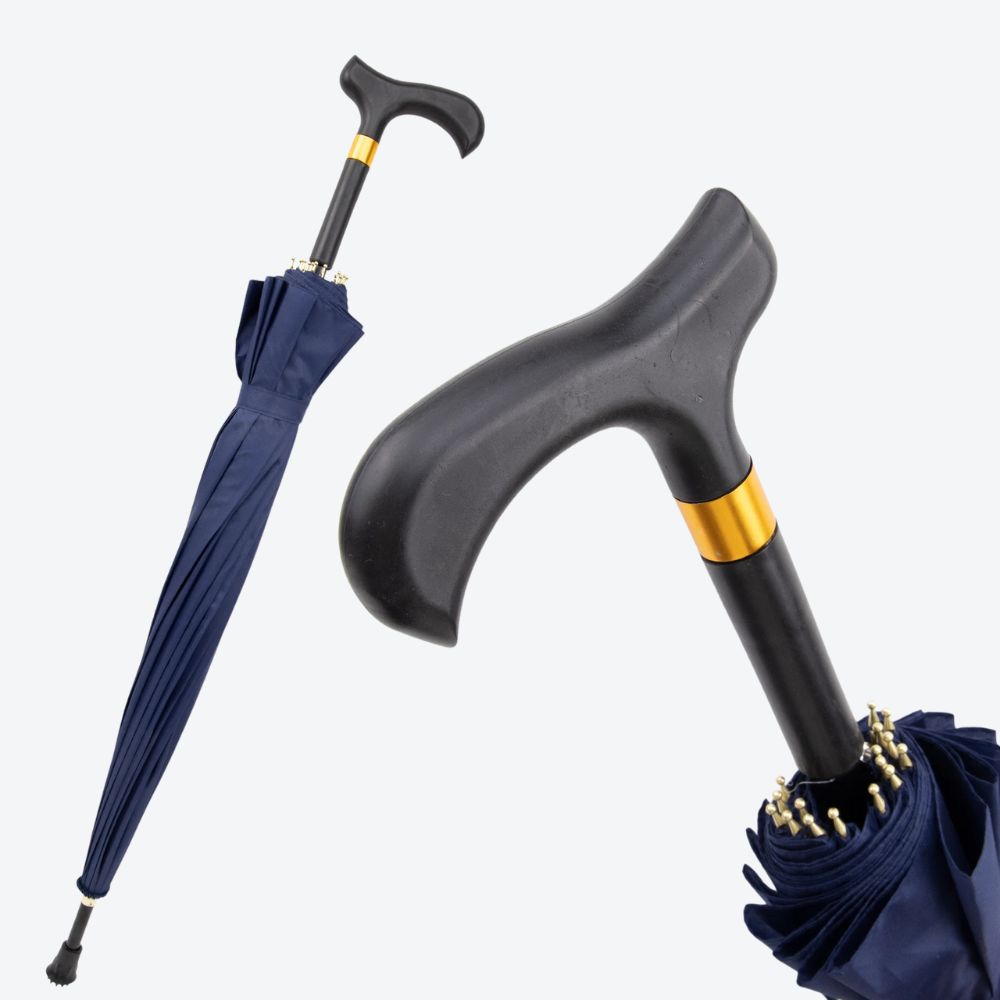 Bastoni Navy Blue Windproof Umbrella Cane