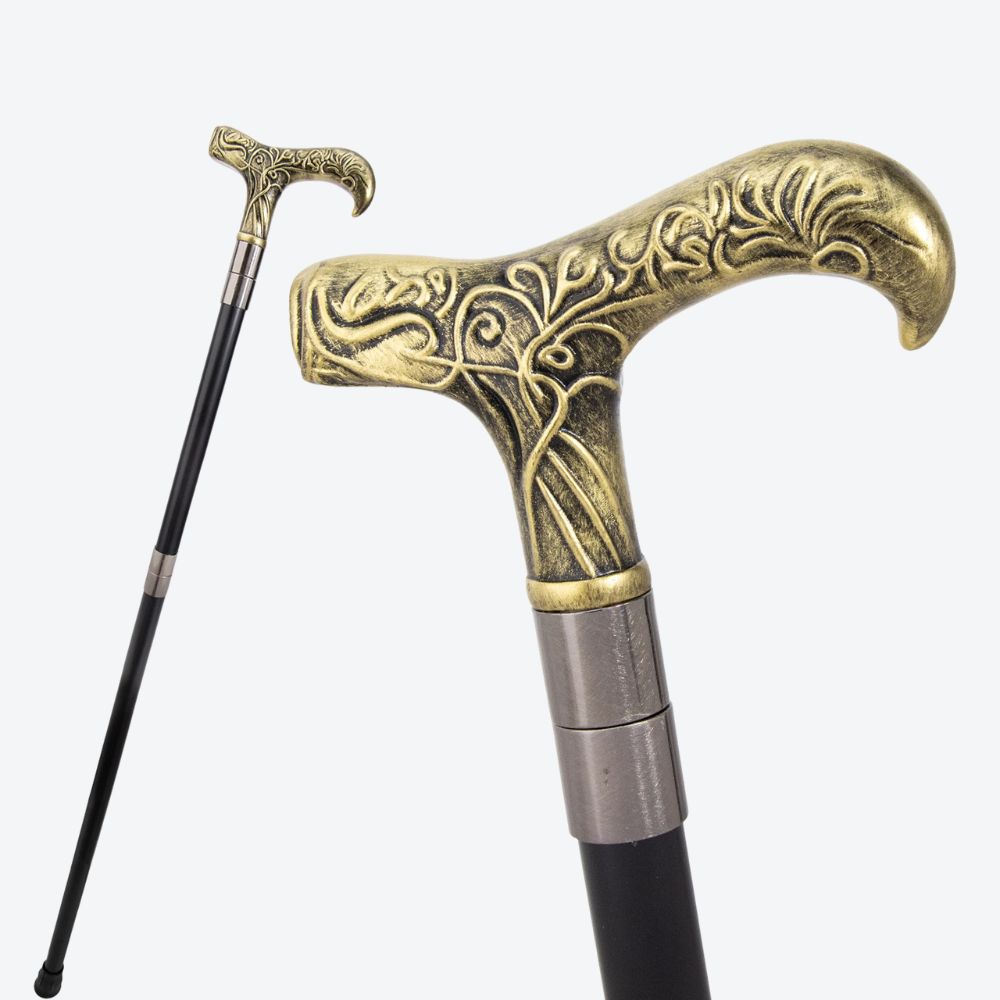 Noble Branches Metal Cane Gold-Bastoni UK
