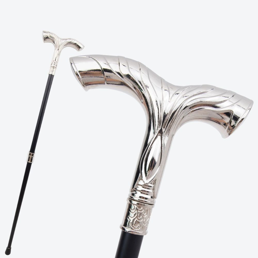 Nordic Luxury Valhalla Silver Bastoni Walking Stick