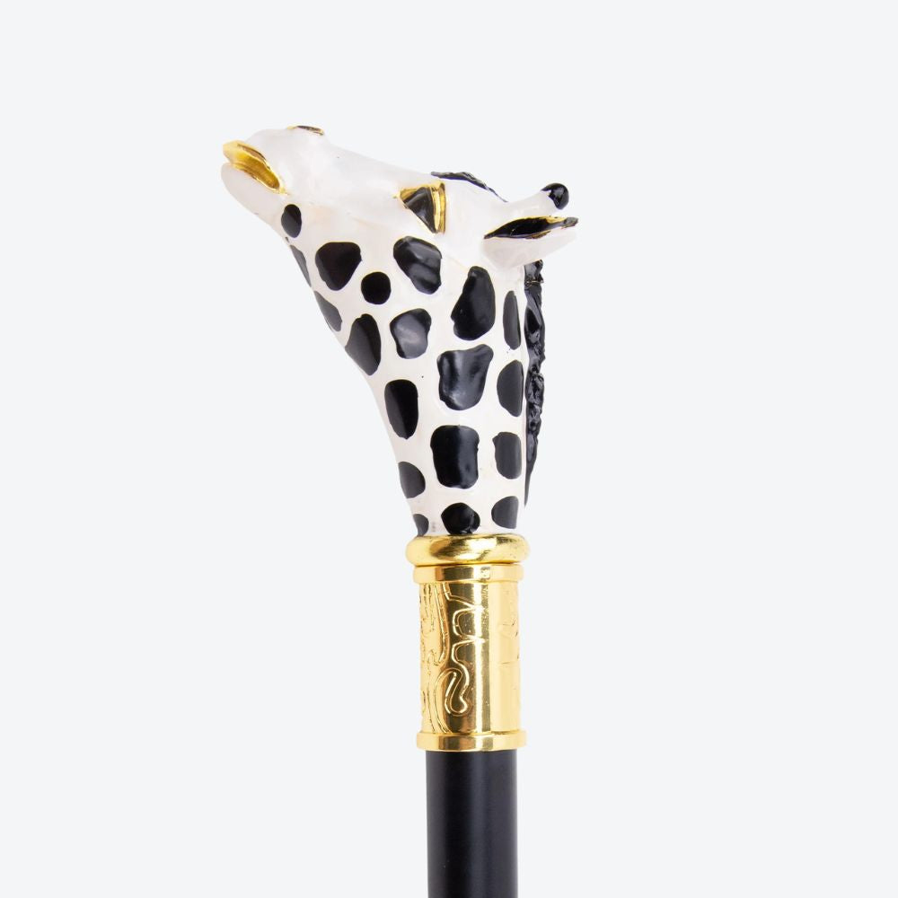 Painted Ceramic Giraffe Metal Walking Stick-Bastoni UK