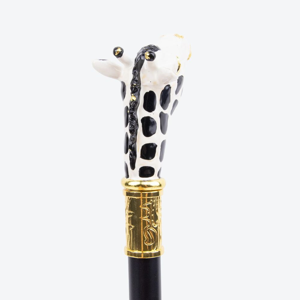 Painted Ceramic Giraffe Metal Walking Stick-Bastoni UK