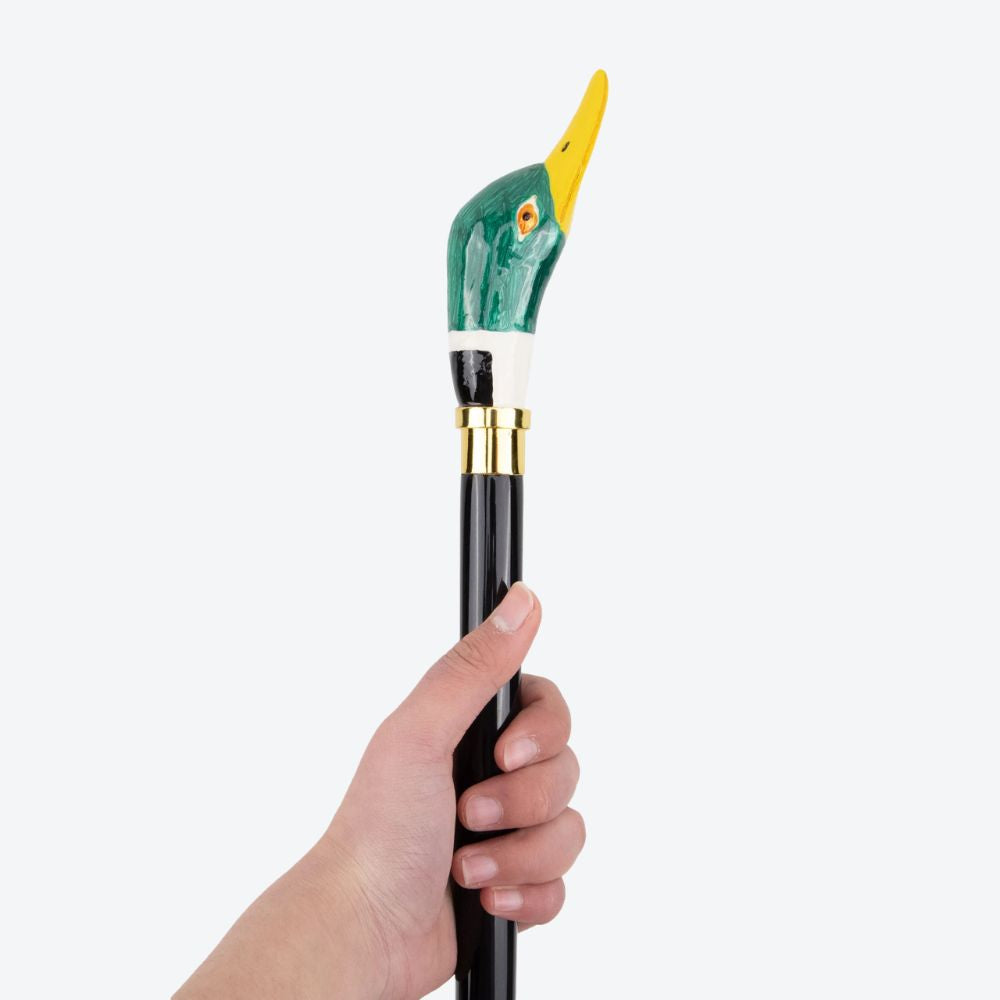 Painted Ceramic Mallard Metal Walking Stick-Bastoni UK