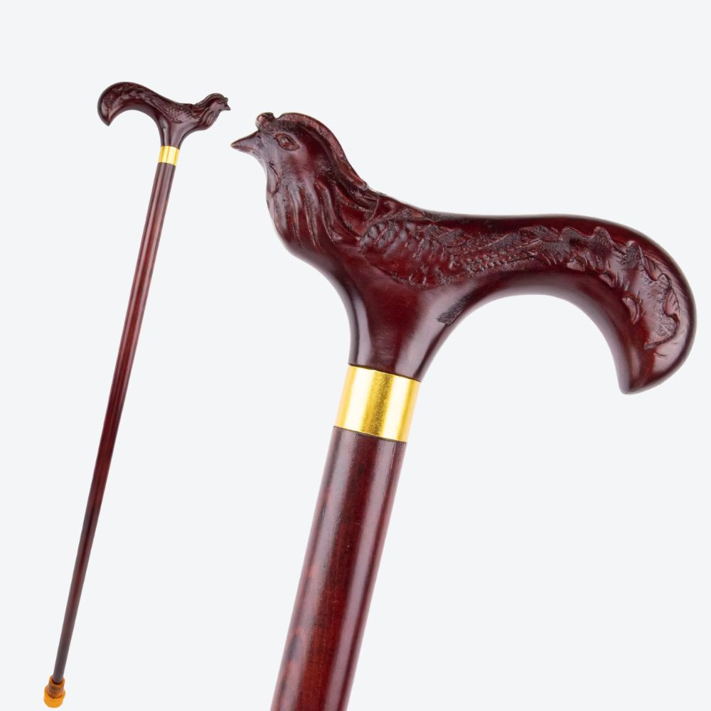 Rooster Country Wooden Cane-Bastoni UK