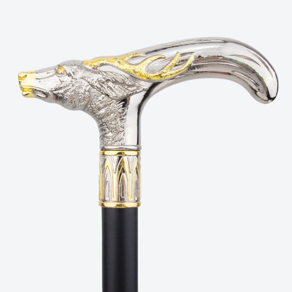 Royal Deer Metal Cane Silver/Golden-Bastoni UK