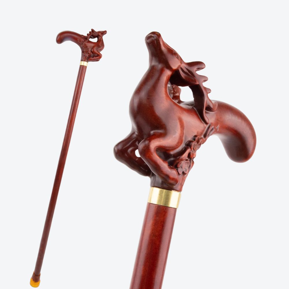 Royal Deer Wooden Walking Stick - Bastoni