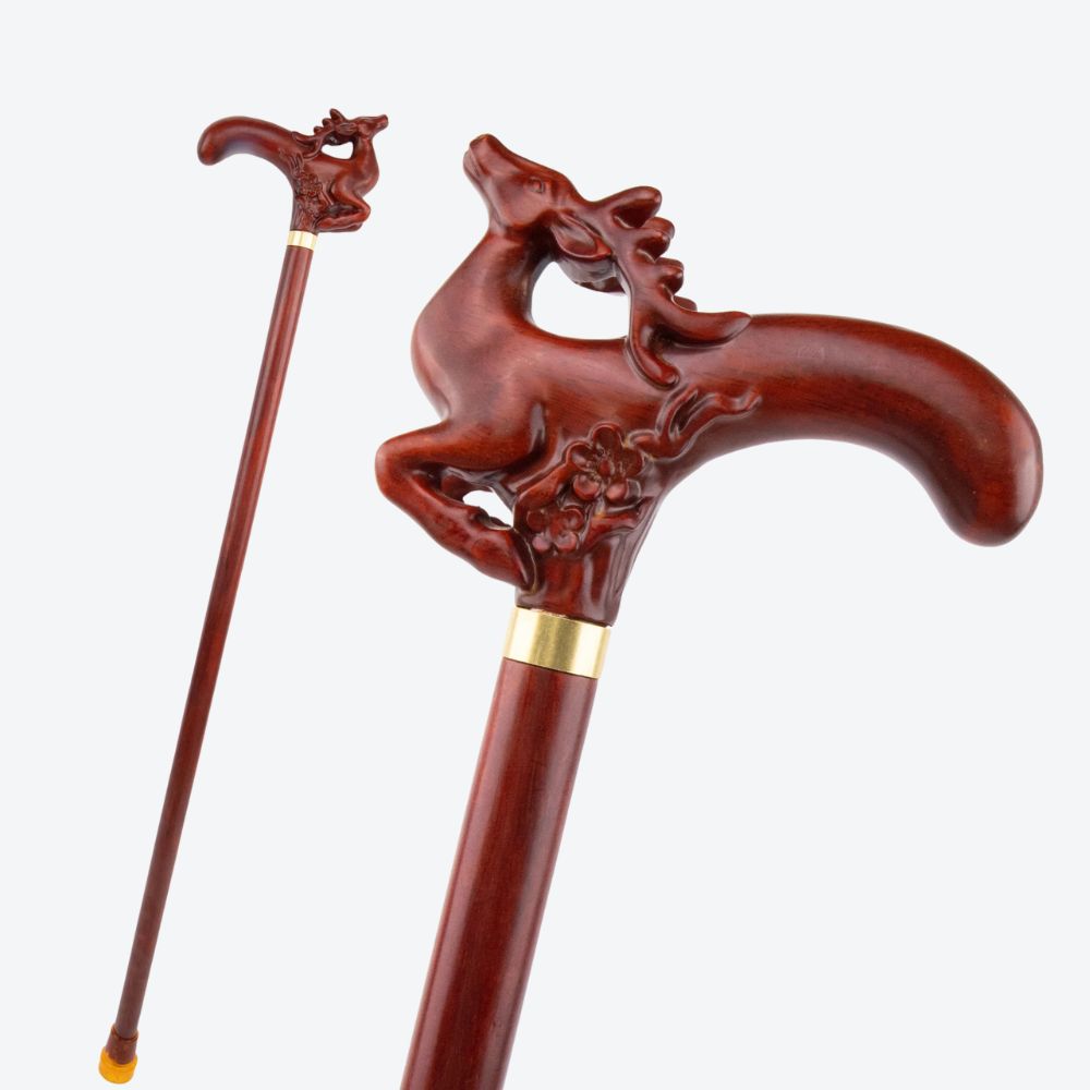 Royal Deer Wooden Walking Stick - Bastoni