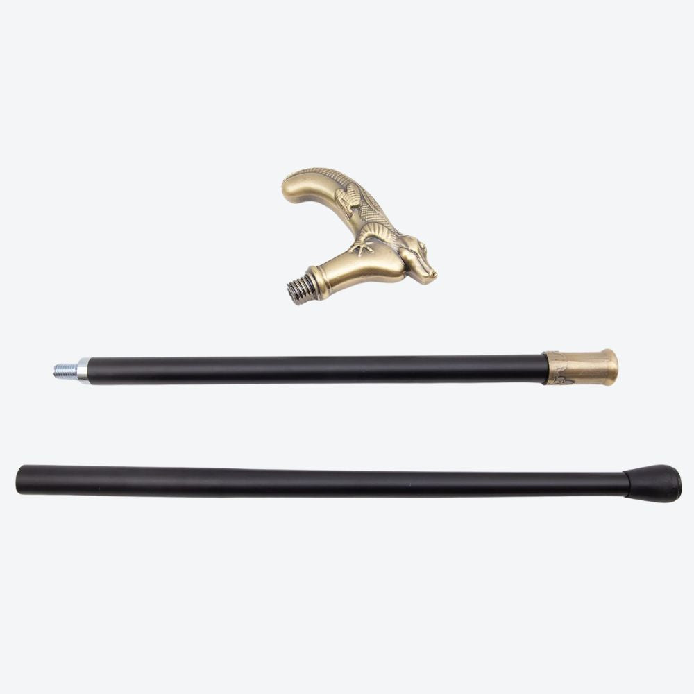 Rustic Metal Crocodile Walking Stick in Copper - Bastoni