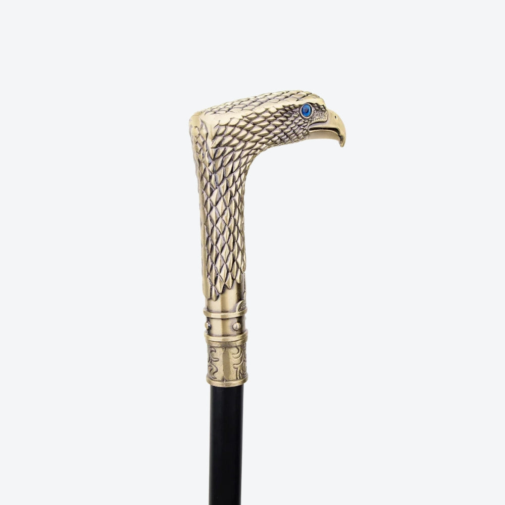 Rustic Metal Walking Stick Hawk Copper - Bastoni