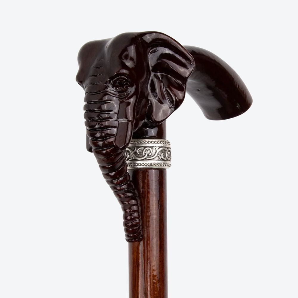Savanna Imperial Elephant Wooden Walking Stick - Bastoni