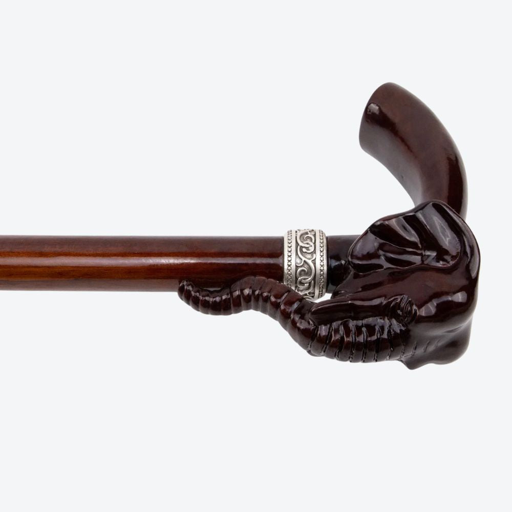 Savanna Imperial Elephant Wooden Walking Stick - Bastoni