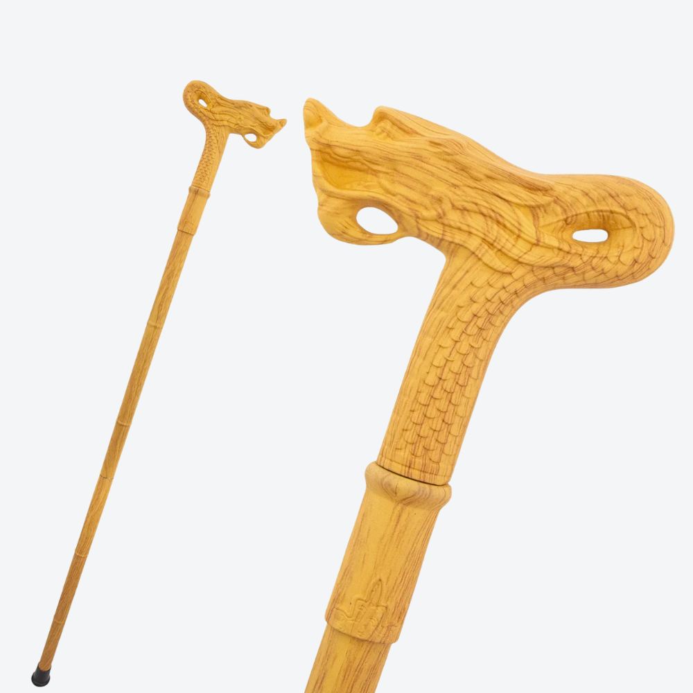 Sculpted Oriental Dragon Wooden Classic Cane-Bastoni UK