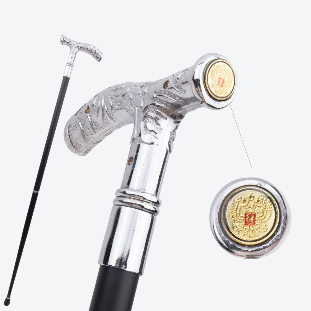 Silver Flower Relief Cane and Bastoni Royalty Totem
