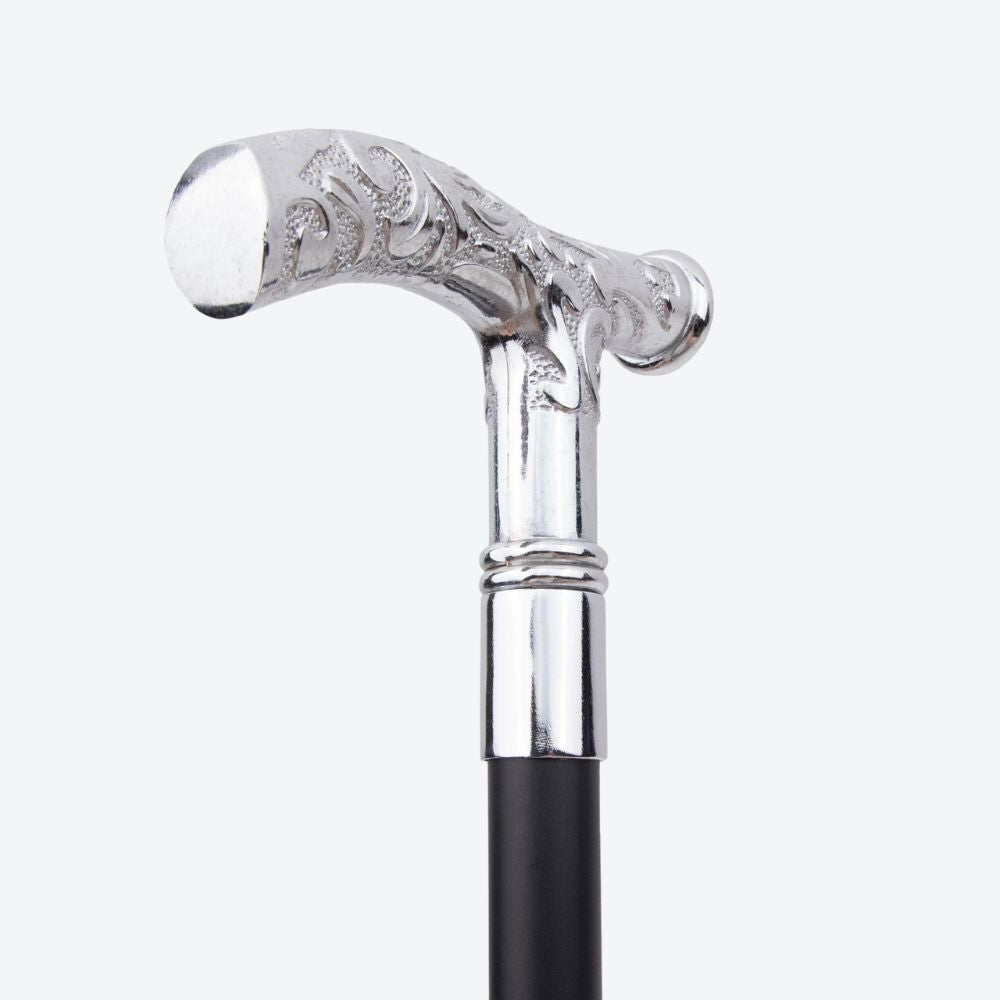Silver Flower Relief Cane and Bastoni Royalty Totem