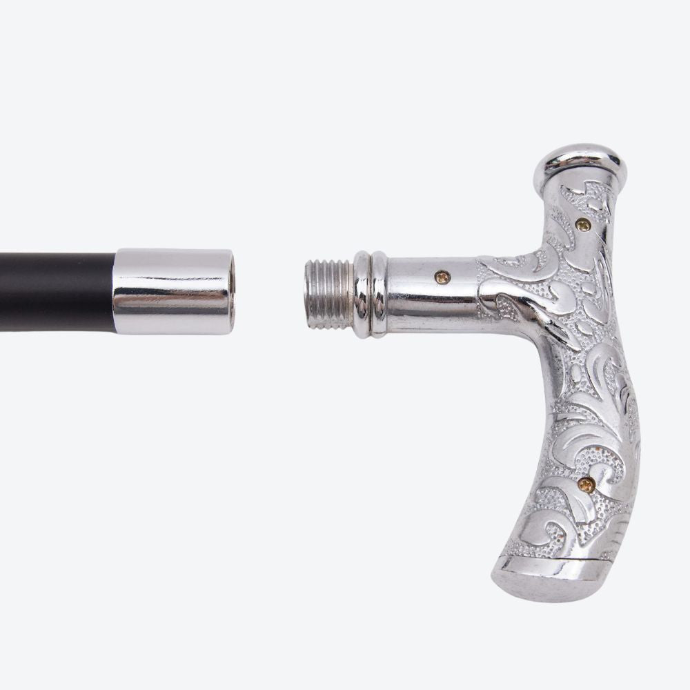 Silver Flower Relief Cane and Bastoni Royalty Totem