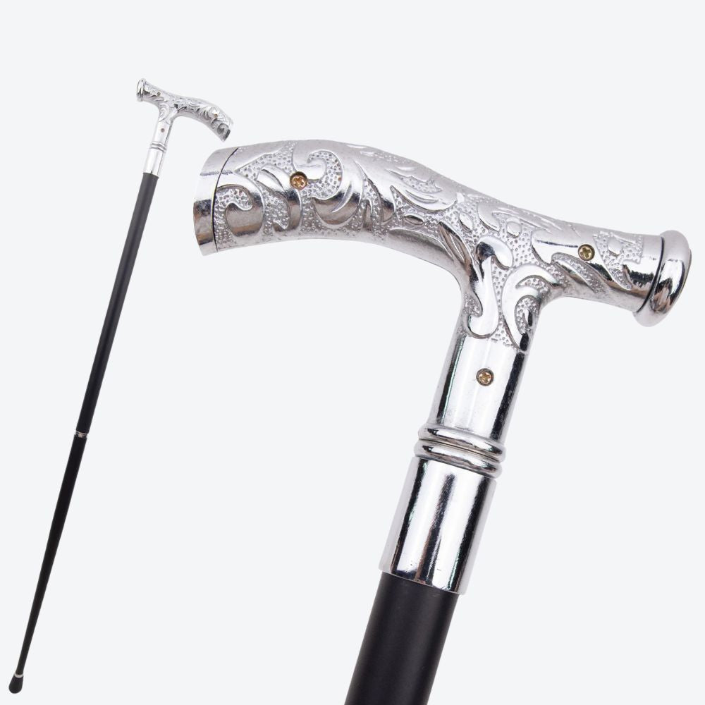Silver Flower Relief Cane and Bastoni Royalty Totem