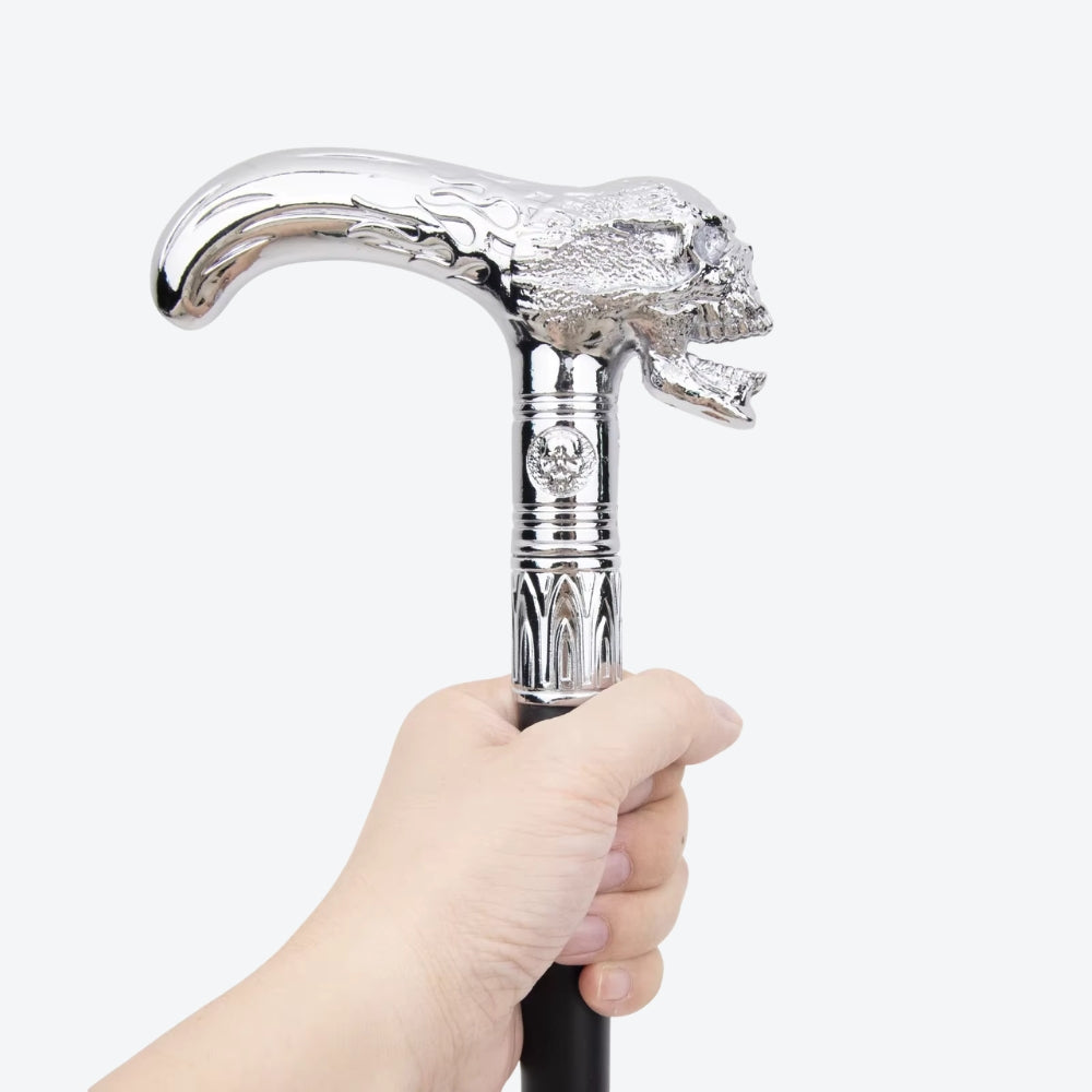 Silver Monarch Skull Metal Classic Cane-Bastoni Co