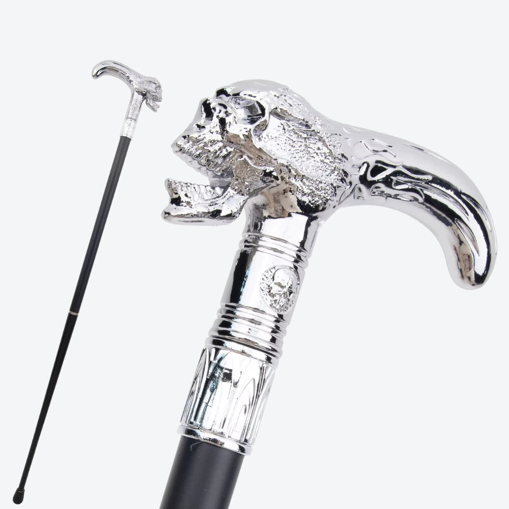 Silver Monarch Skull Metal Classic Cane-Bastoni Co