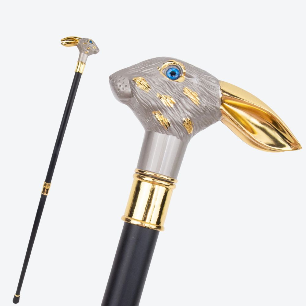 Bastoni Silver/Golden Rabbit Eared Metallic Cane