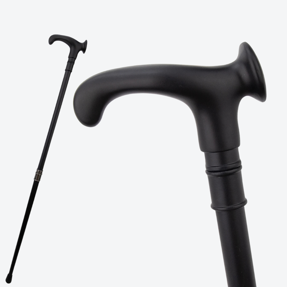 Spiral Shaped Metal Cane Black-Bastoni UK