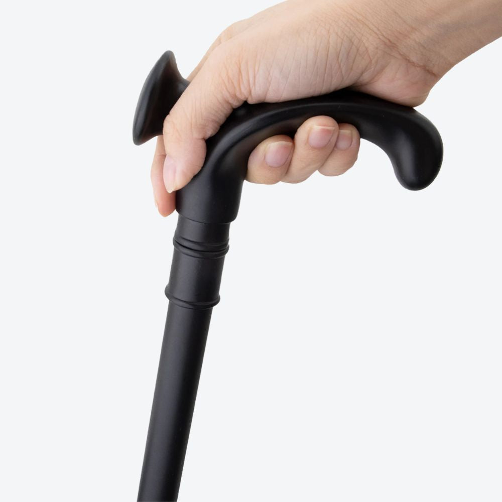 Spiral Shaped Metal Cane Black Right-handed-Bastoni UK