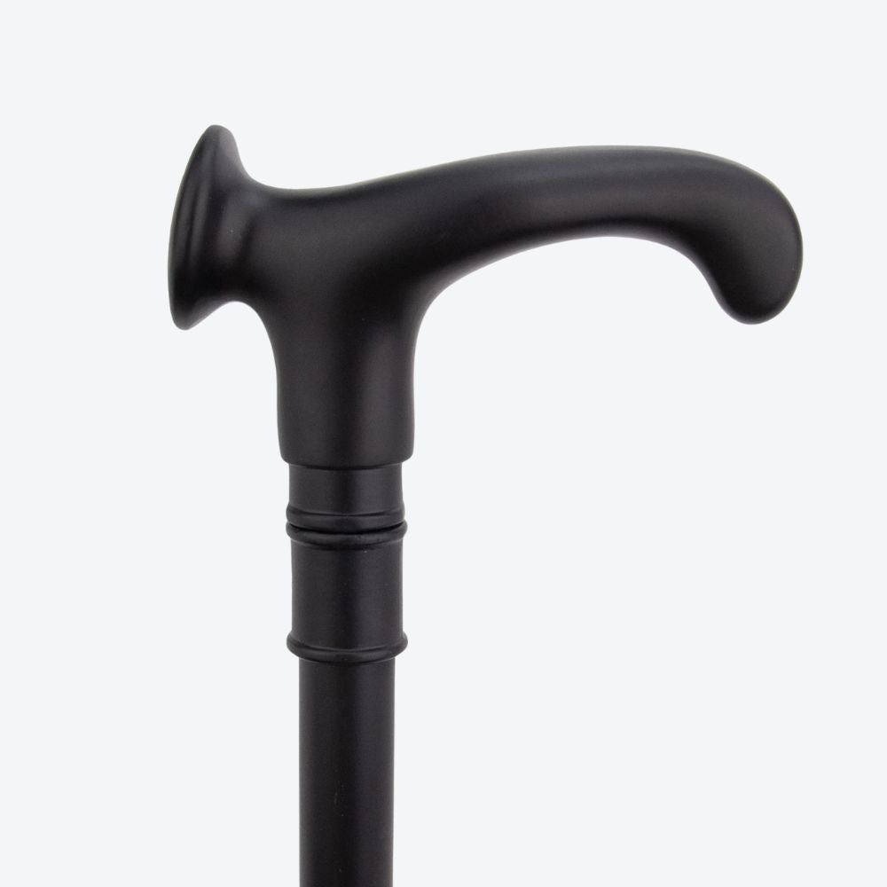 Spiral Shaped Metal Cane Black Right-handed-Bastoni UK
