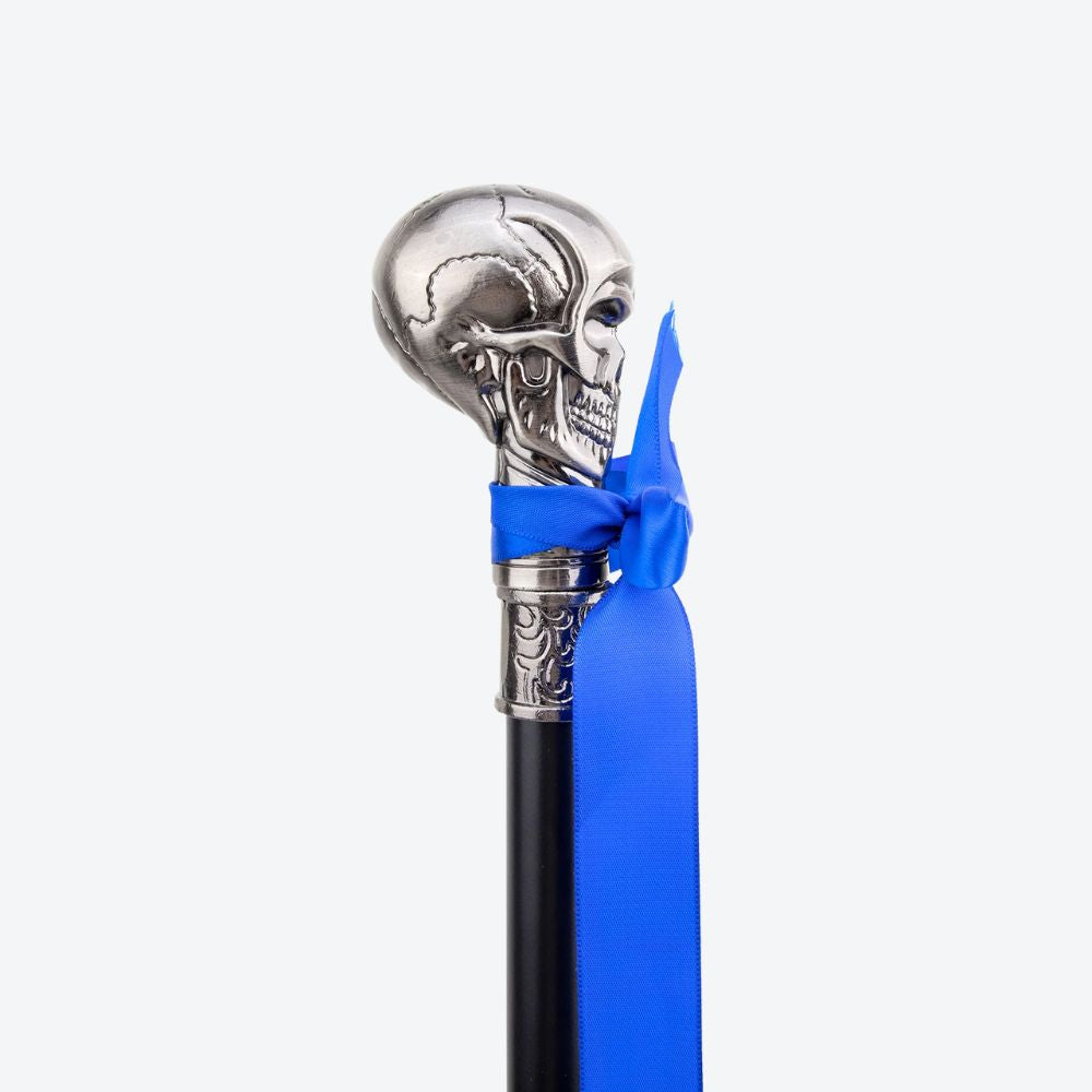 Stylish Cane with Silver Skull Handle - Bastoni