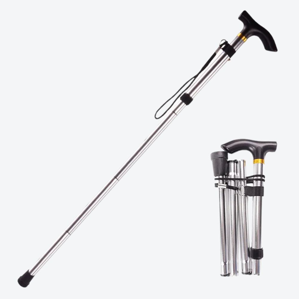 Bastoni Red 4-Section Articulated Aluminum Cane