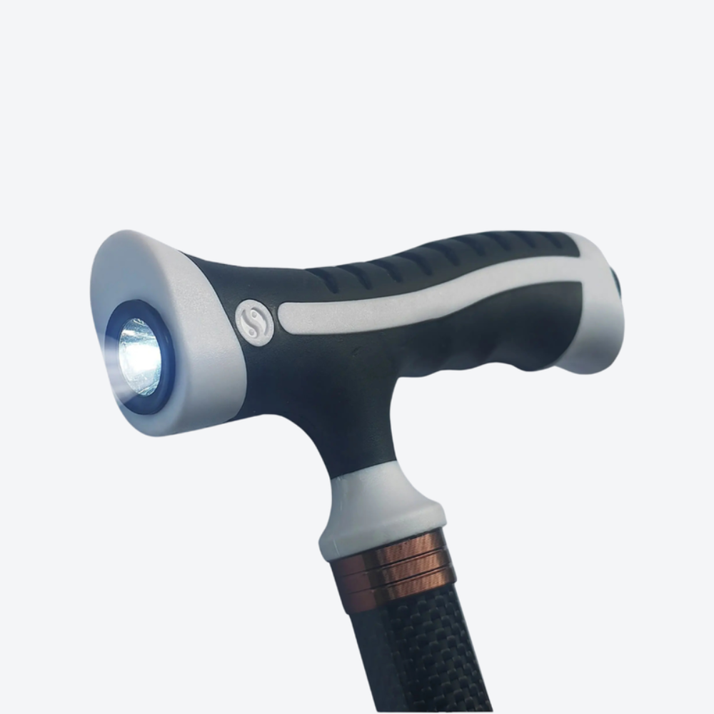 Ultra-Lightweight Carbon Fiber Walking Stick with LED-Bastoni UK