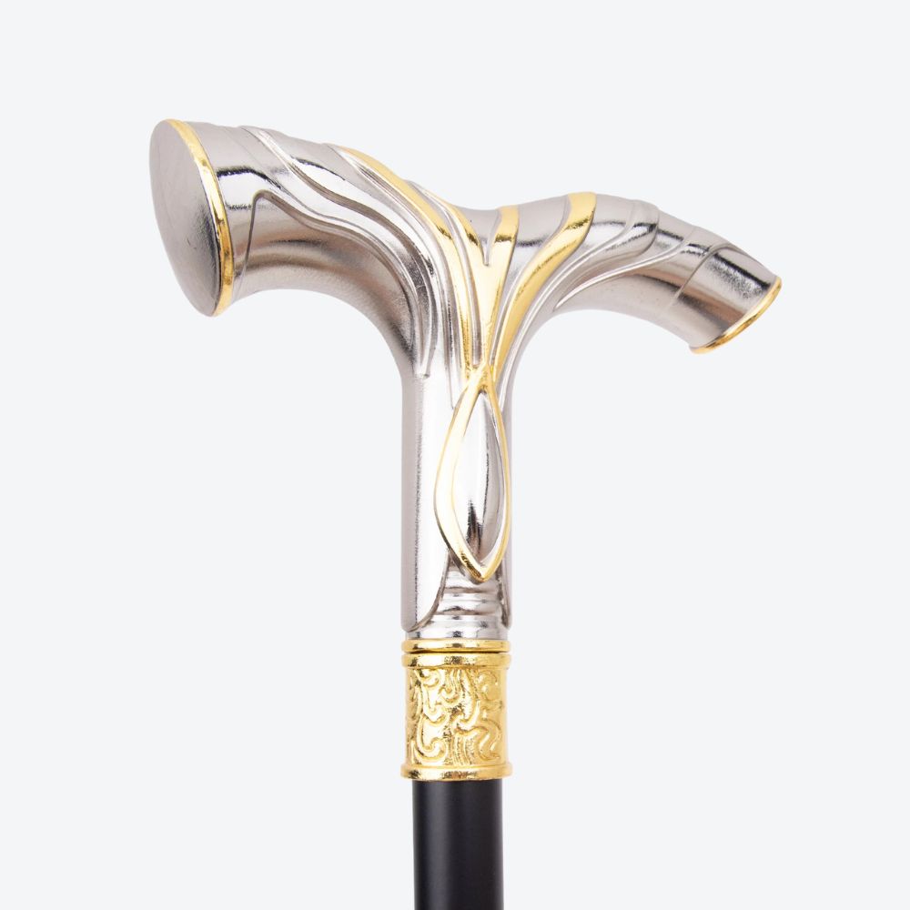 Nordic Luxury Valhalla Silver/Gold Bastoni Walking Stick