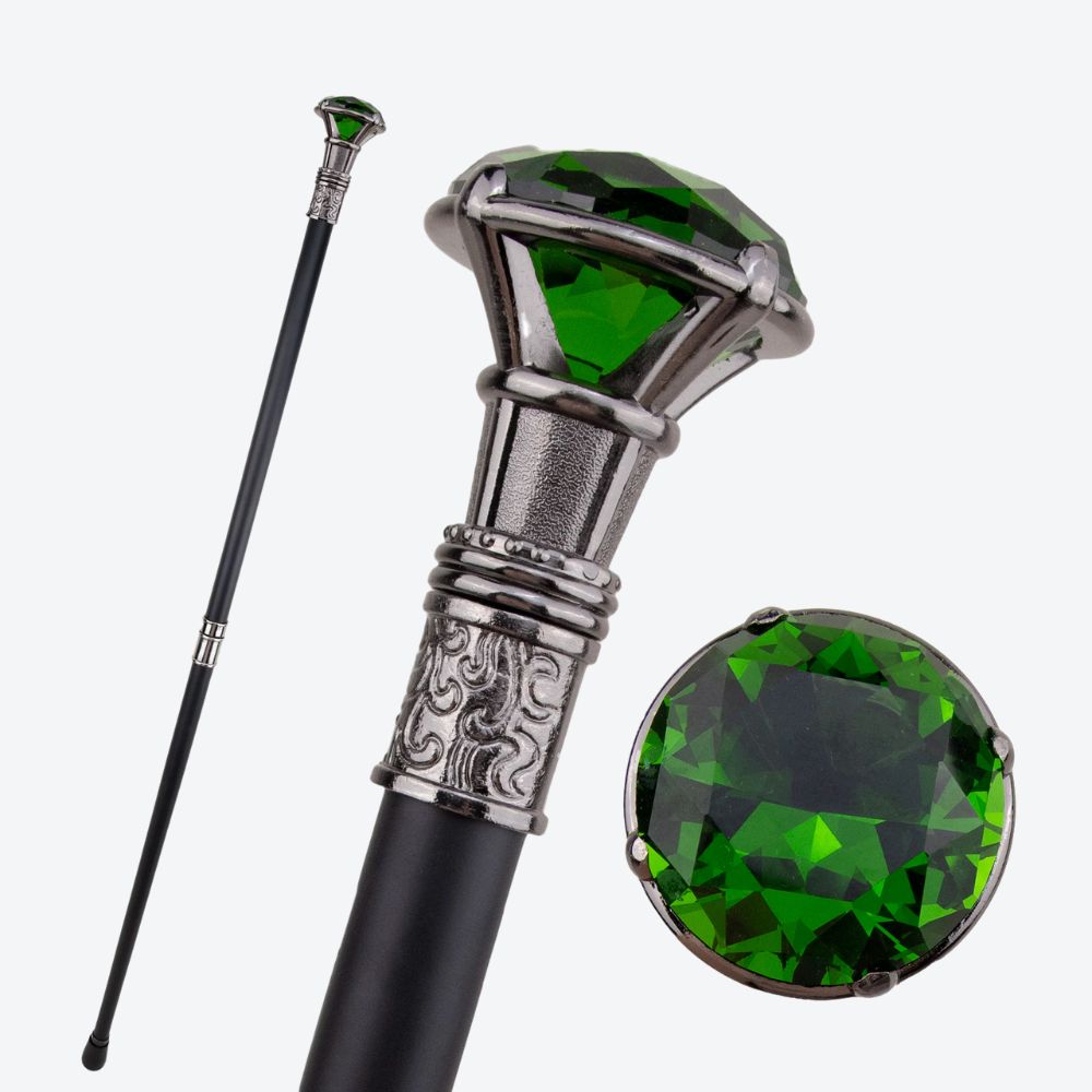 Bastoni Vintage Emerald Diamond Luxury Cane