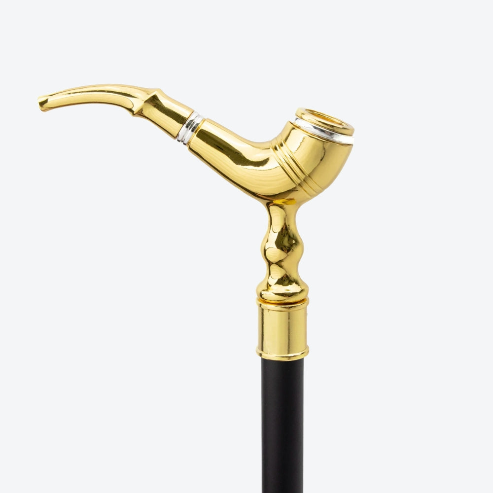 Gold Metal Cane in Pipe Style - Bastoni