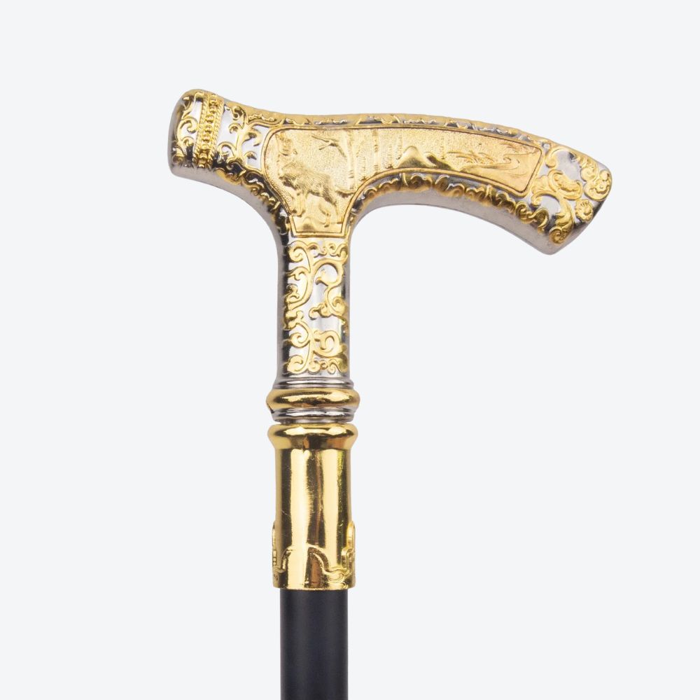 Golden Wolf Metal Cane - Bastoni